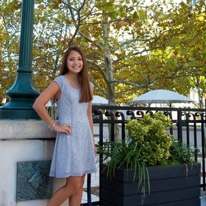 Francesca’s light blue dress